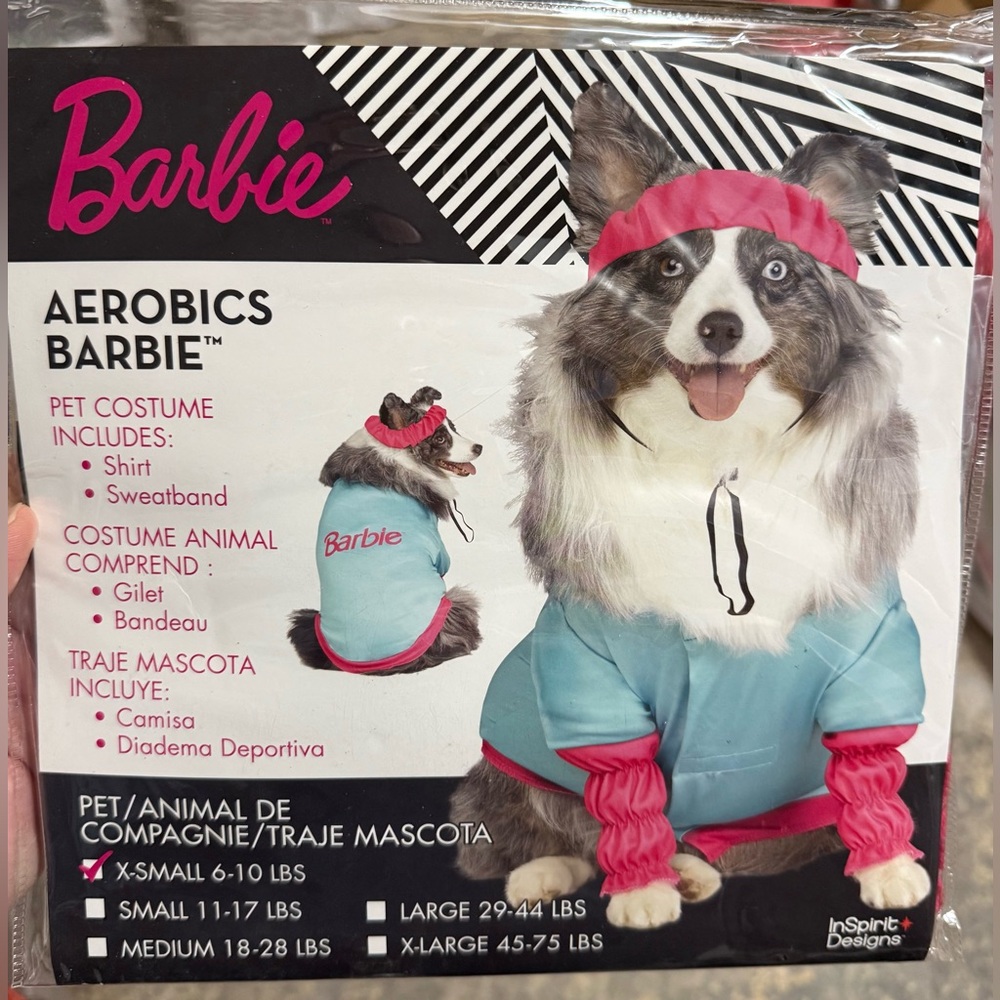 Barbie - Aerobics Barbie X-Small Pet Outfit Blue and Pink Accents NIP